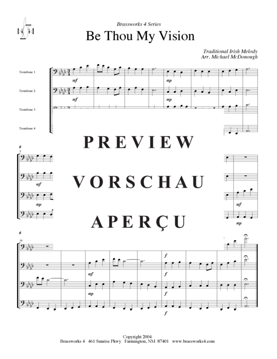 Product gallery: Page 2 of 6 Be Thou My Vision , , (Trombone Quartet)