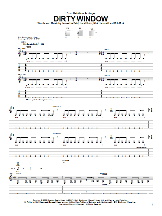 Product gallery: Page 1 of 1 Dirty Window, Metallica