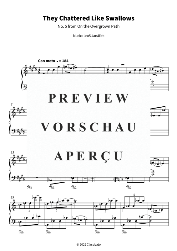 gallery: They Chattered Like Swallows - No. 5 from On the Overgrown Path, , Klavier Solo
