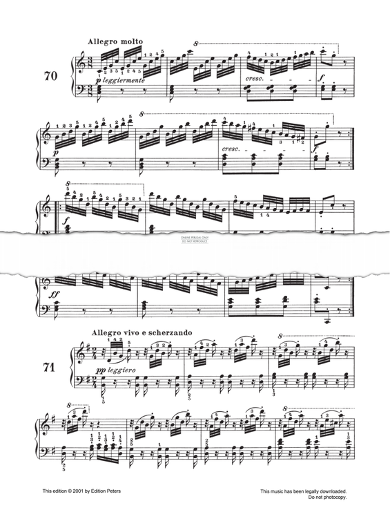 Produktgalerie: Seite 1 von 1 Allegro Molto Op. 139 No. 70, Carl Czerny, Klavier