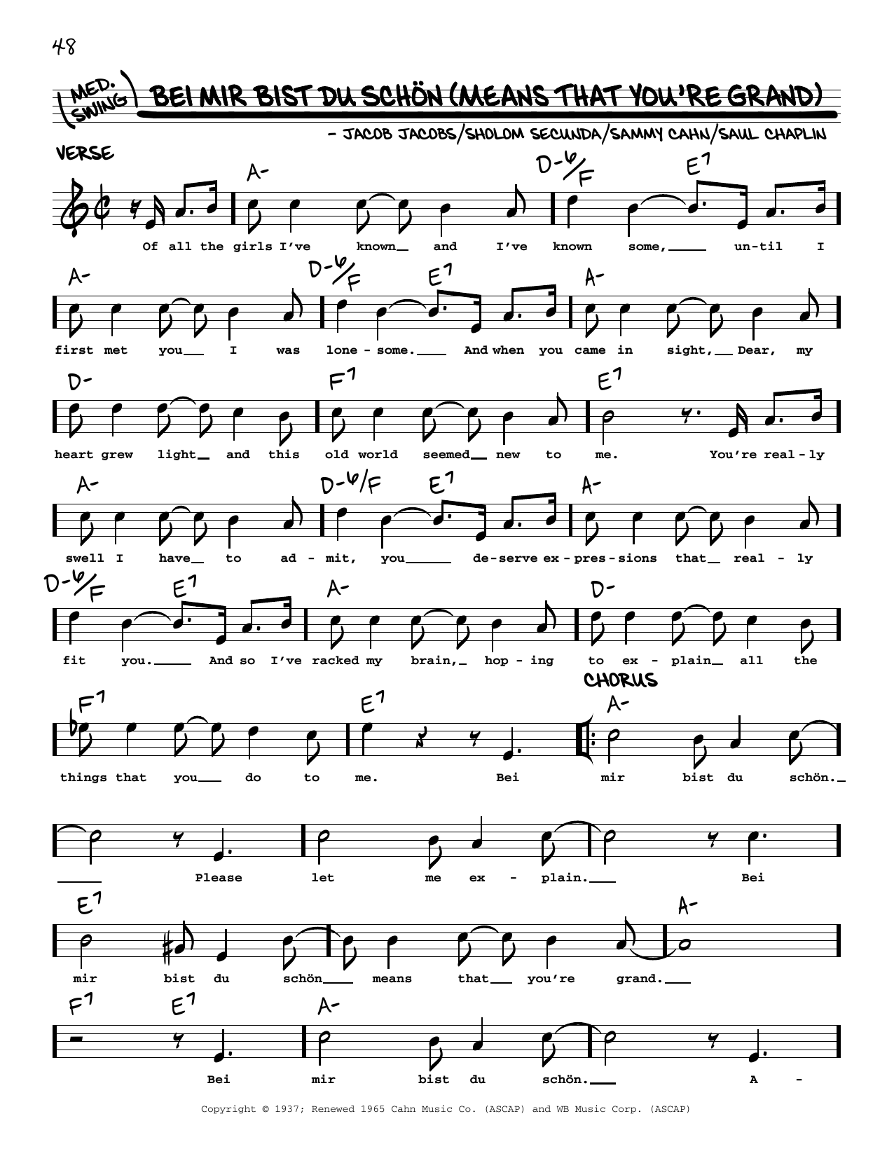 Product picture to: Bei Mir Bist Du Schon (Means That You're Grand) (arr. Robert Rawlins)