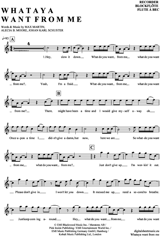 Product gallery: Page 1 of 4 Whataya want from me , Lambert, Adam, (recorder)