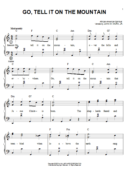 Product gallery: Page 1 of 1 Go, Tell It On The Mountain, African-American Spiritual