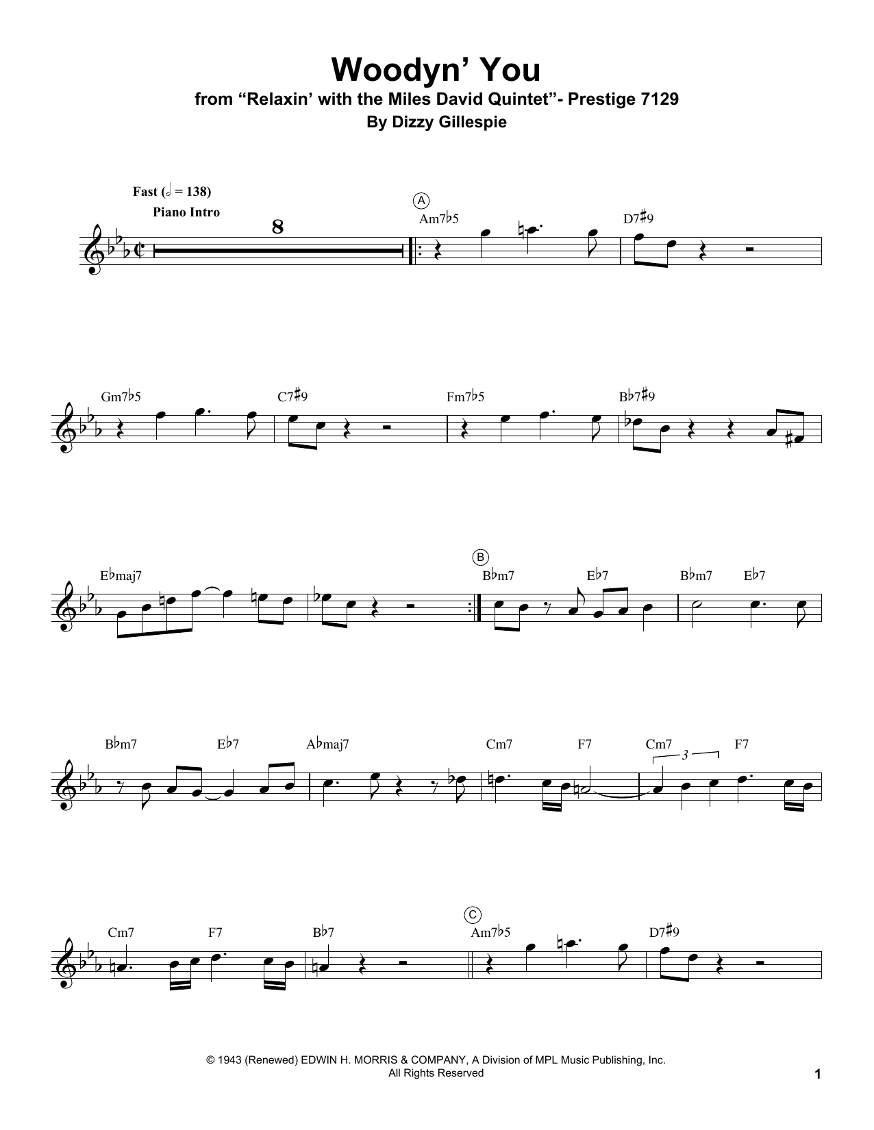 Produktgalerie: Seite 1 von 1 Woodyn' You, Miles Davis, Trompete