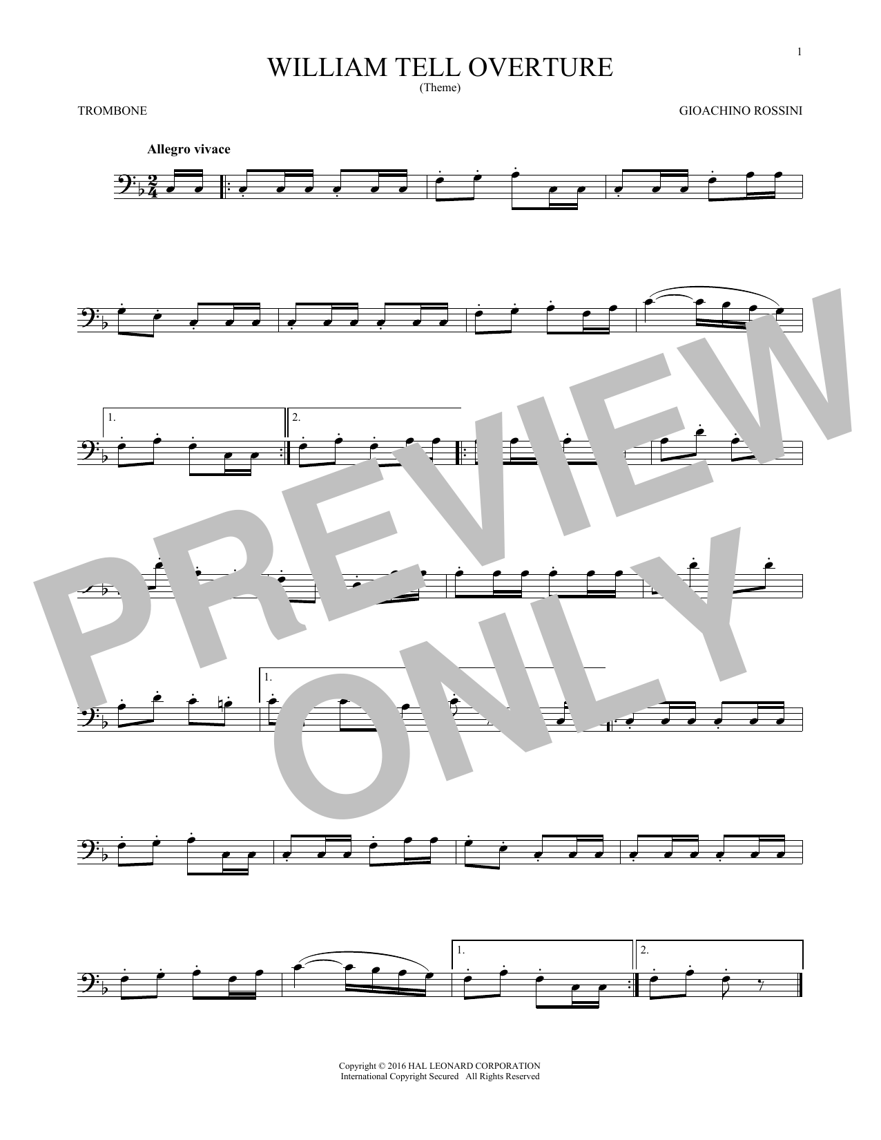 Product gallery: Page 1 of 1 William Tell Overture, G. Rossini