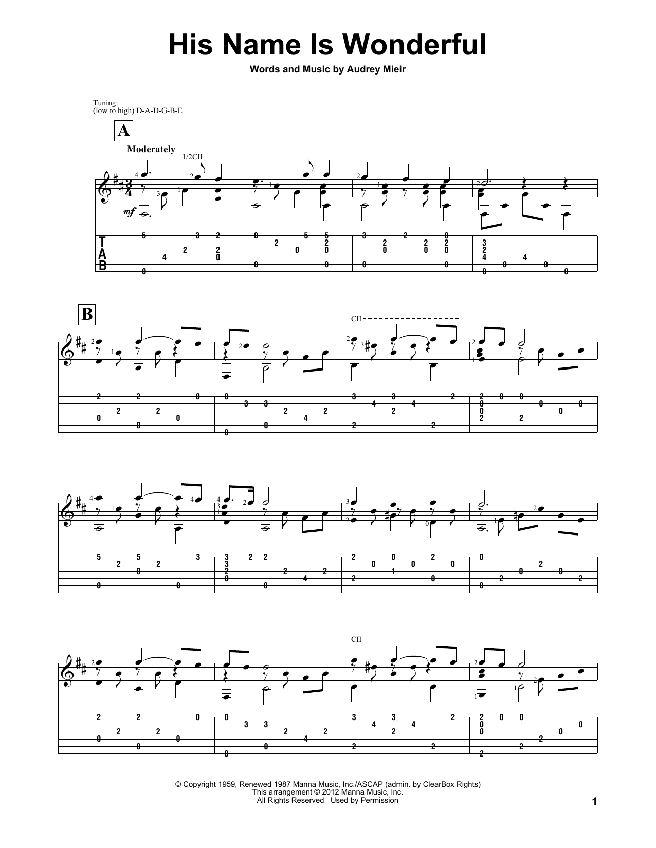 Produktgalerie: Seite 1 von 1 His Name Is Wonderful, Audrey Mieir, Gitarre