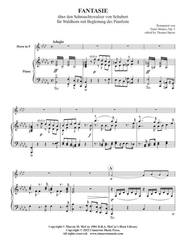 Produktbild zu: Fantasie Op. 2Franz Joseph Strauss