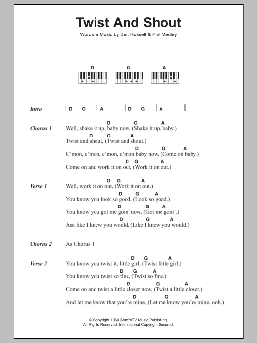 Produktgalerie: Seite 1 von 1 Twist And Shout, The Beatles, Klavier
