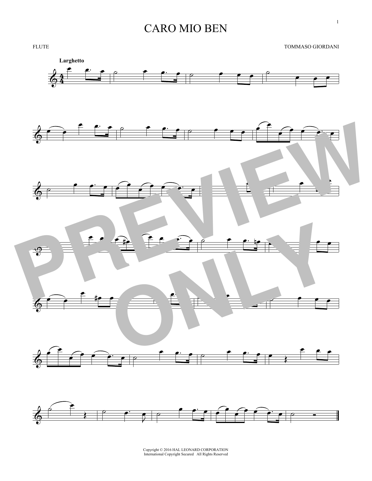 Product gallery: Page 1 of 1 Caro Mio Ben, Tommaso Giordani