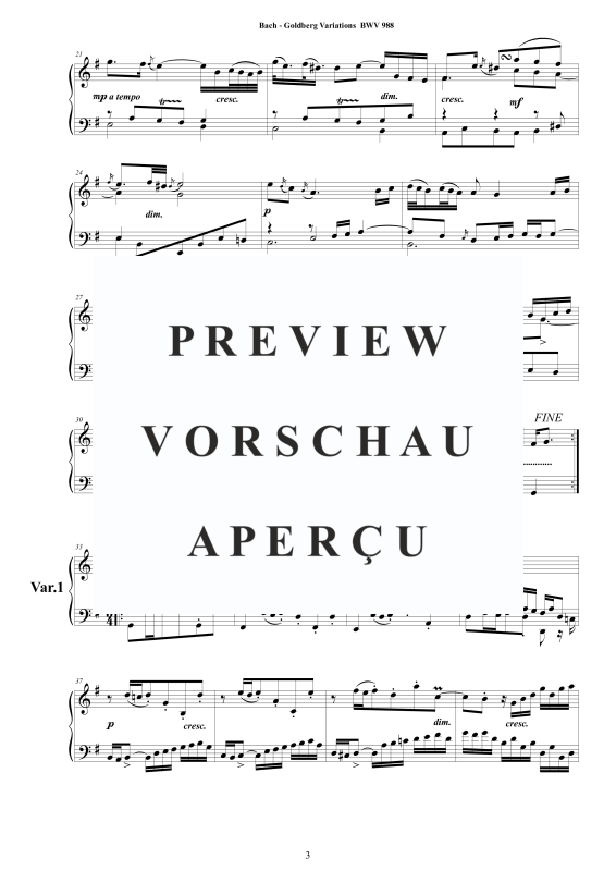 Produktgalerie: Seite 4 von 11 Goldberg Variationen BWV 988, , Klavier Solo