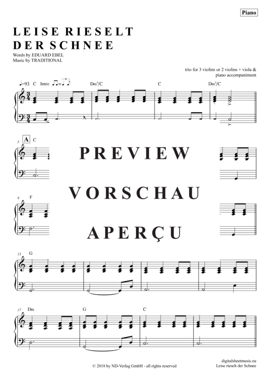 Product gallery: Page 13 of 15 Leise Rieselt Der Schnee , Weihnachten, (violin trio + piano)