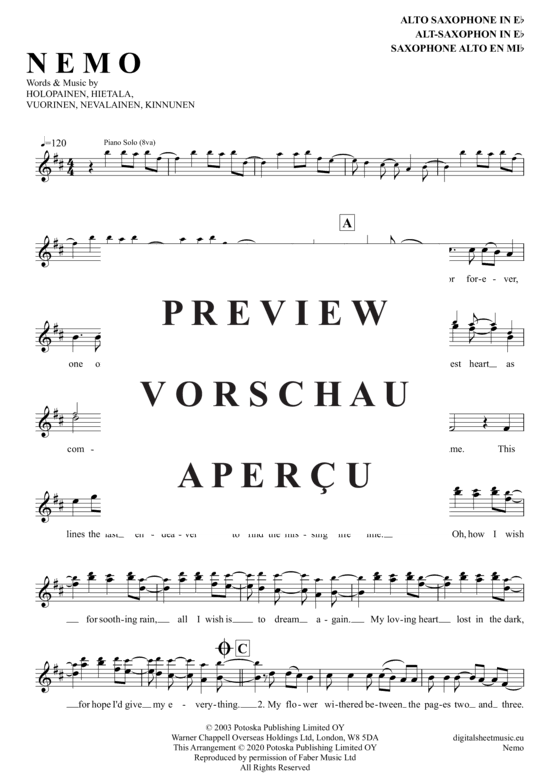 gallery: Nemo , Nightwish, Alto Saxophone