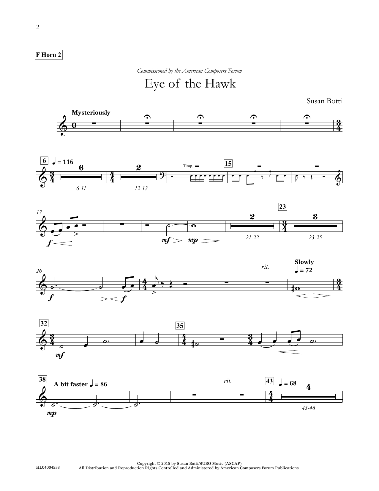 Product picture to: Eye of the Hawk - F Horn 2