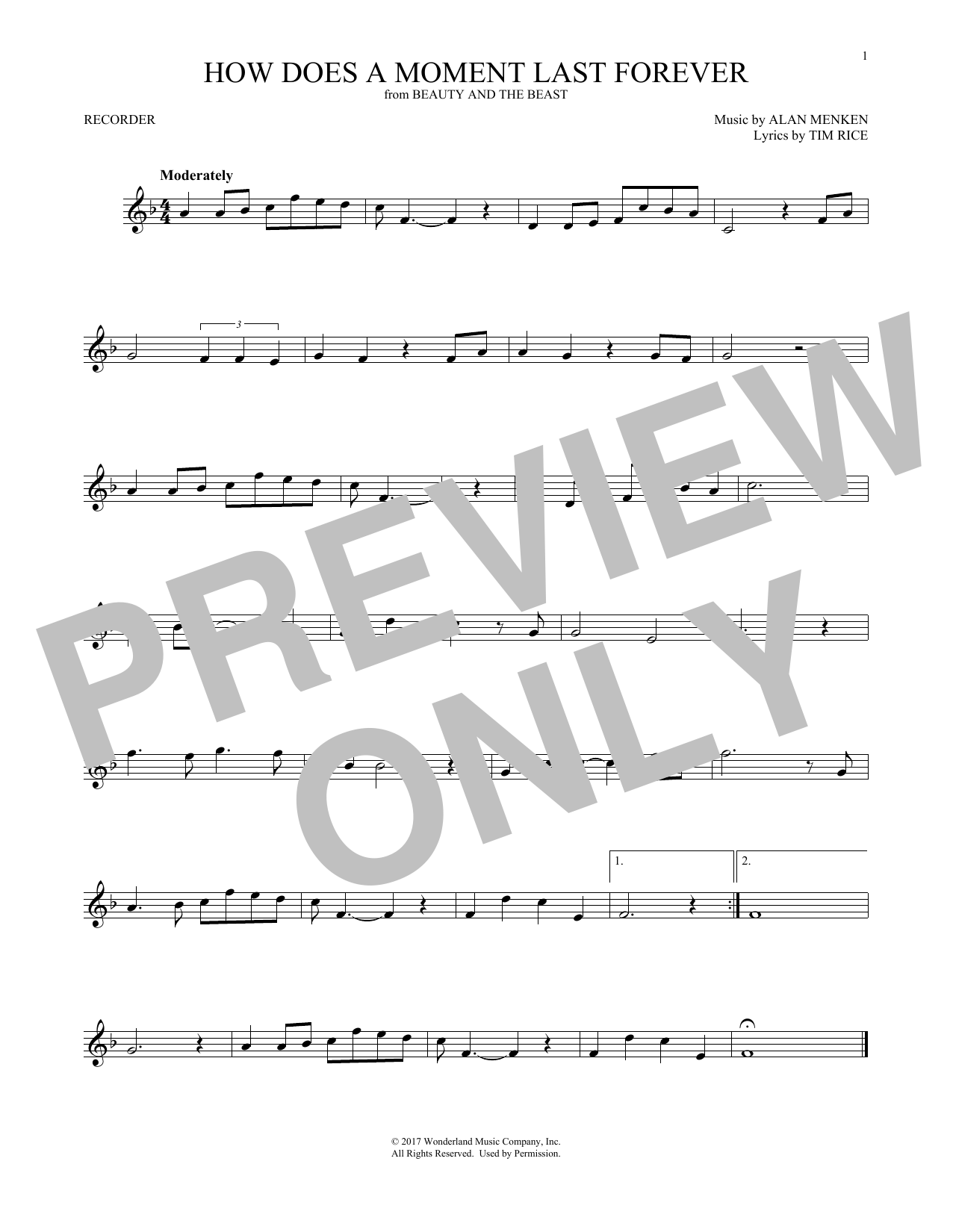 Product gallery: Page 1 of 1 How Does A Moment Last Forever (from Beauty And The Beast), Celine Dion