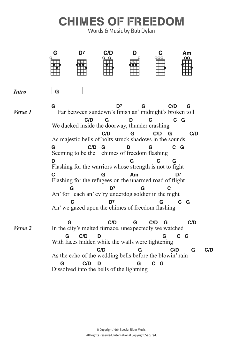 Produktgalerie: Seite 1 von 1 Chimes Of Freedom, Bob Dylan, Gitarre