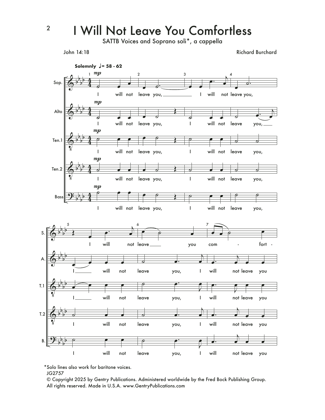 Produktbild zu: I Will Not Leave You Comfortless