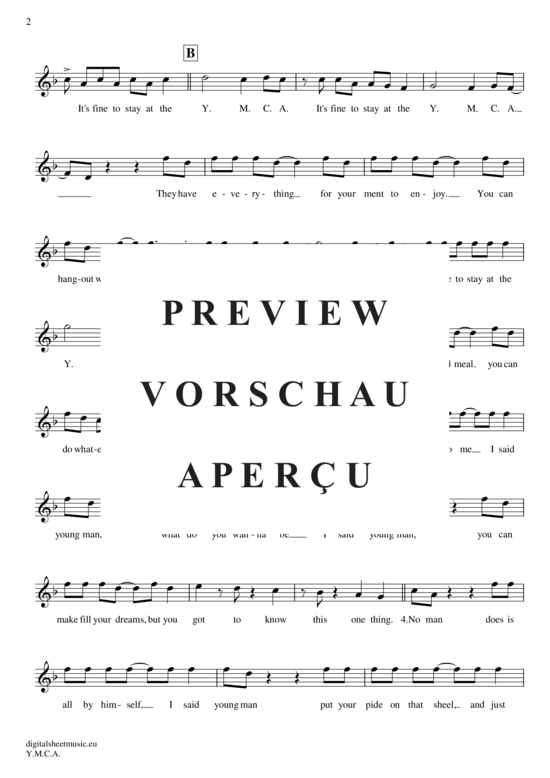 Produktgalerie: Seite 3 von 4 Y.M.C.A. , Village People, (Oboe / Fagott)