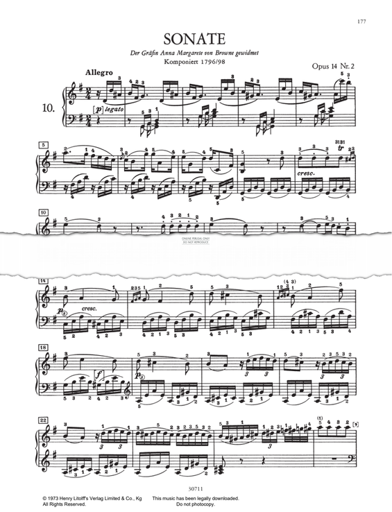 Produktbild zu: Piano Sonata No. 10 In G Major, Op.14, No.2