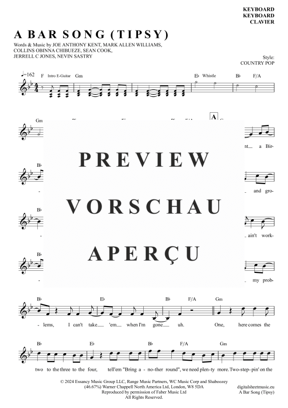 gallery: A Bar Song (Tipsy), Shaboozey, Keyboard