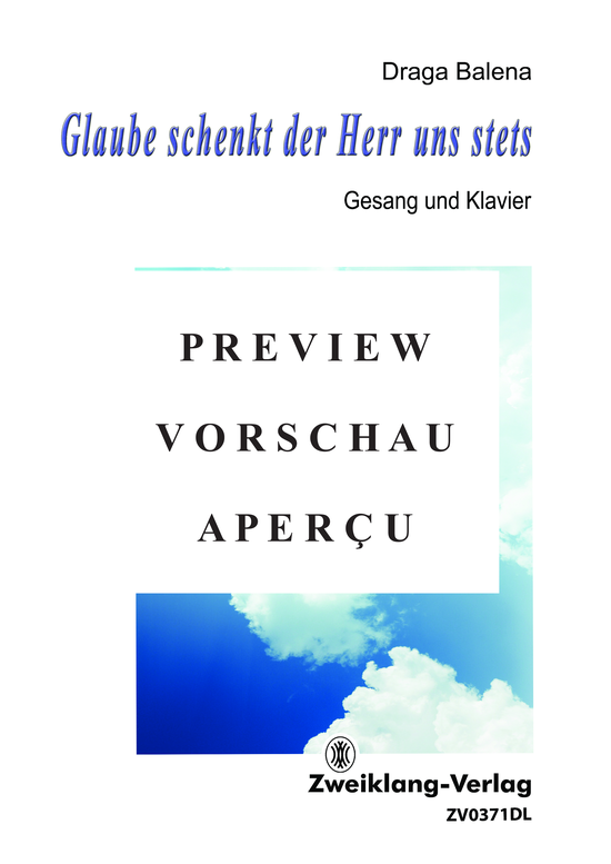 Product gallery: Page 2 of 5 Glaube schenkt der Herr uns stets , Balena, Draga, (voice + piano)