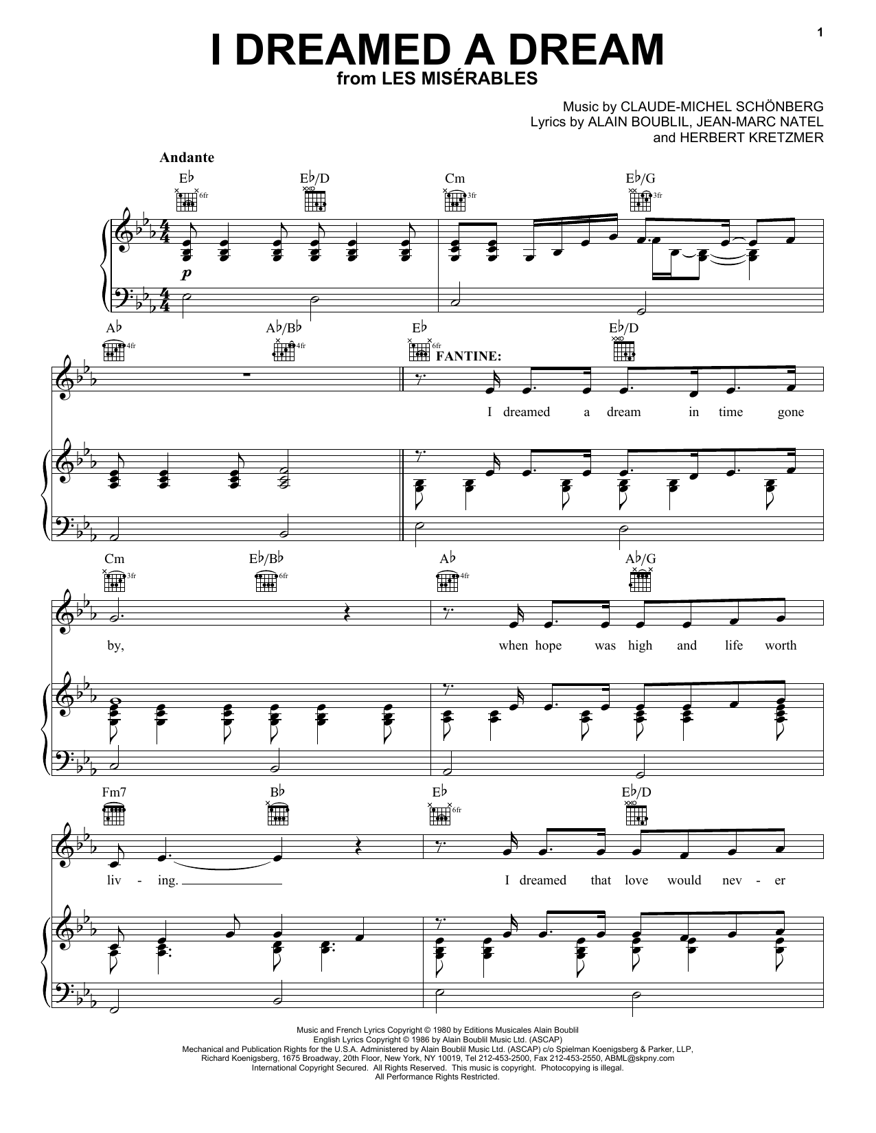 Produktbild zu: I Dreamed A Dream (from Les Miserables)