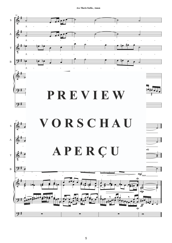 Produktgalerie: Seite 6 von 10 Ave Maris Stella, Amen - Motette, , Gemischter Chor und Orgel