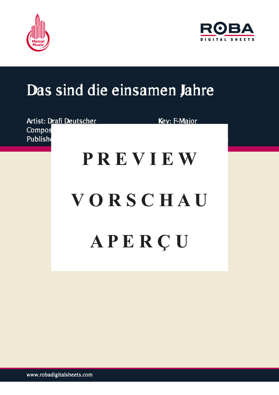 Produktgalerie: Seite 2 von 4 Das sind die einsamen Jahre, Deutscher, 	Drafi, Klavier und Gesang