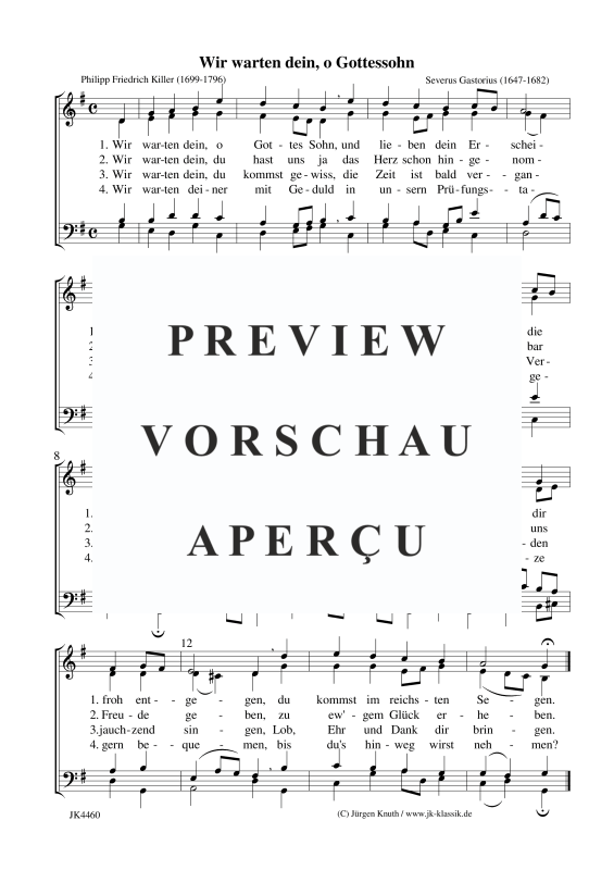 Produktbild zu: Wir warten dein, o GottessohnSeverus Gastorius