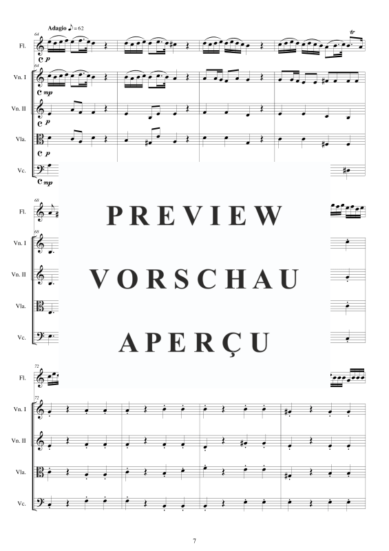 Produktgalerie: Seite 8 von 11 Concerto No.6 to 5 in C-Dur Op.5, , Querflöte Solo und Streicher Ensemble