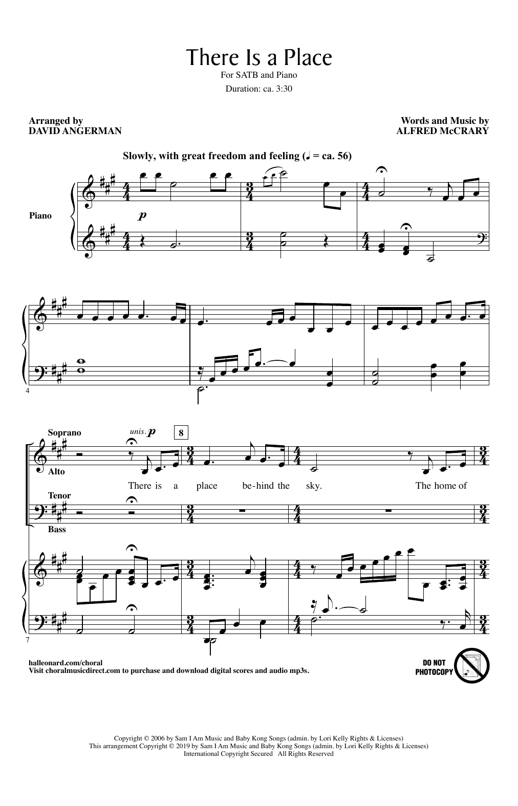 Produktbild zu: There Is A Place (arr. David Angerman)