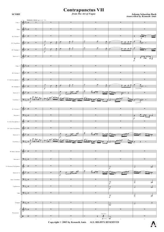 Produktbild zu: Contrapunctus 7 aus Kunst der Fuge J.S. Bach (nur Partitur !)