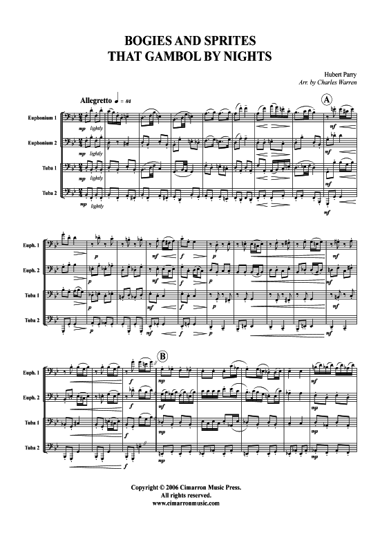 Product picture to: Bogies and Sprites that Gambol by Nights Hubert Parry