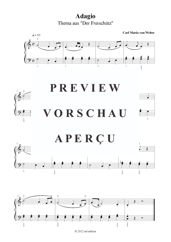 Product picture to: Adagio (Thema) Carl Maria von Weber (Thema bearb. aus: Der Freischütz)