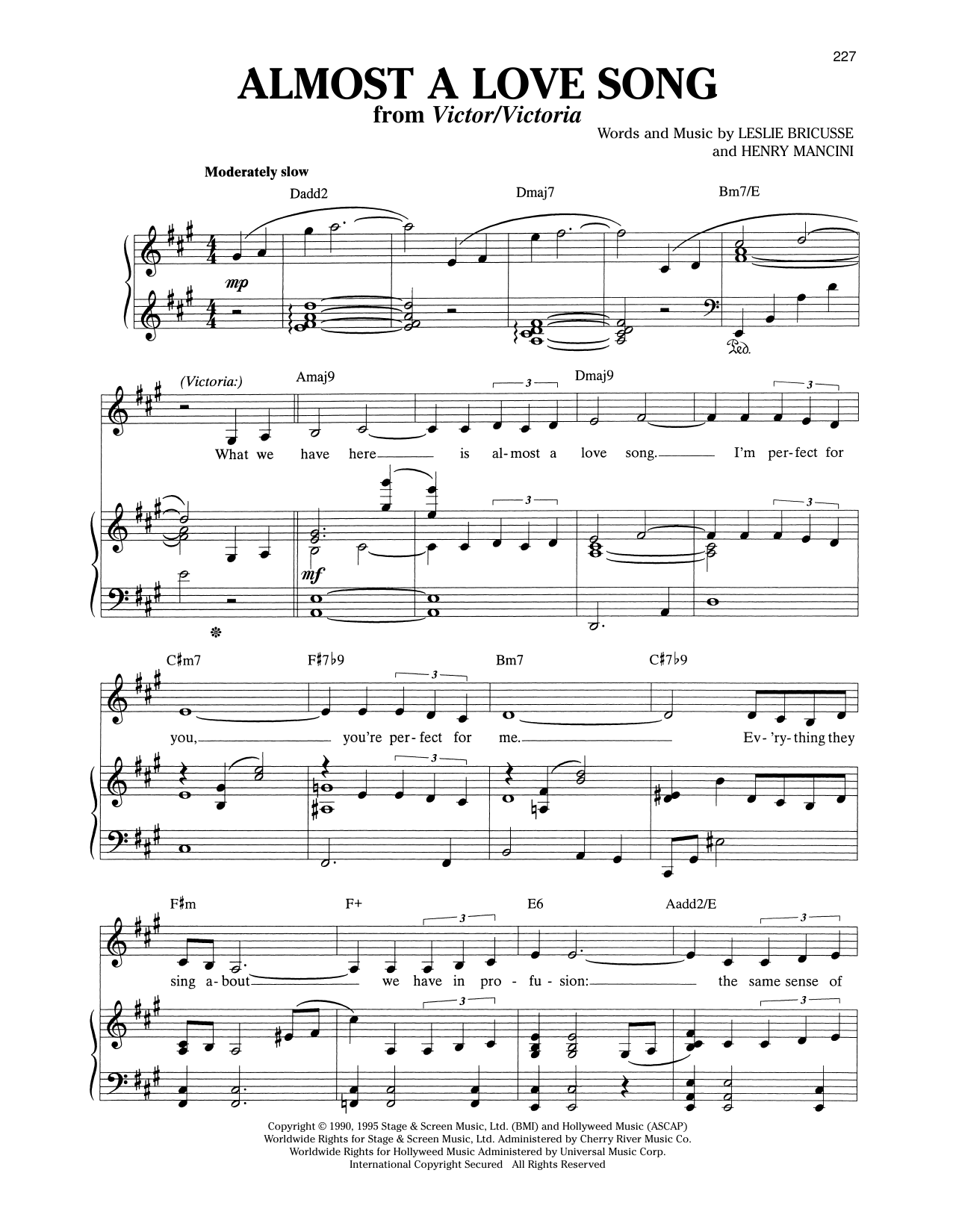 Produktbild zu: Almost A Love Song (from Victor/Victoria)