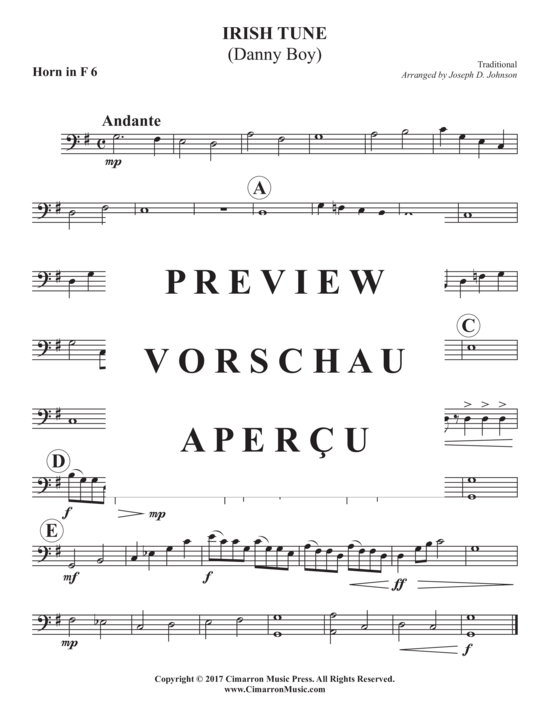 Product gallery: Page 12 of 12 Irish Tune (Danny Boy) , ,  (Horn ensemble 1-6 horns in F)