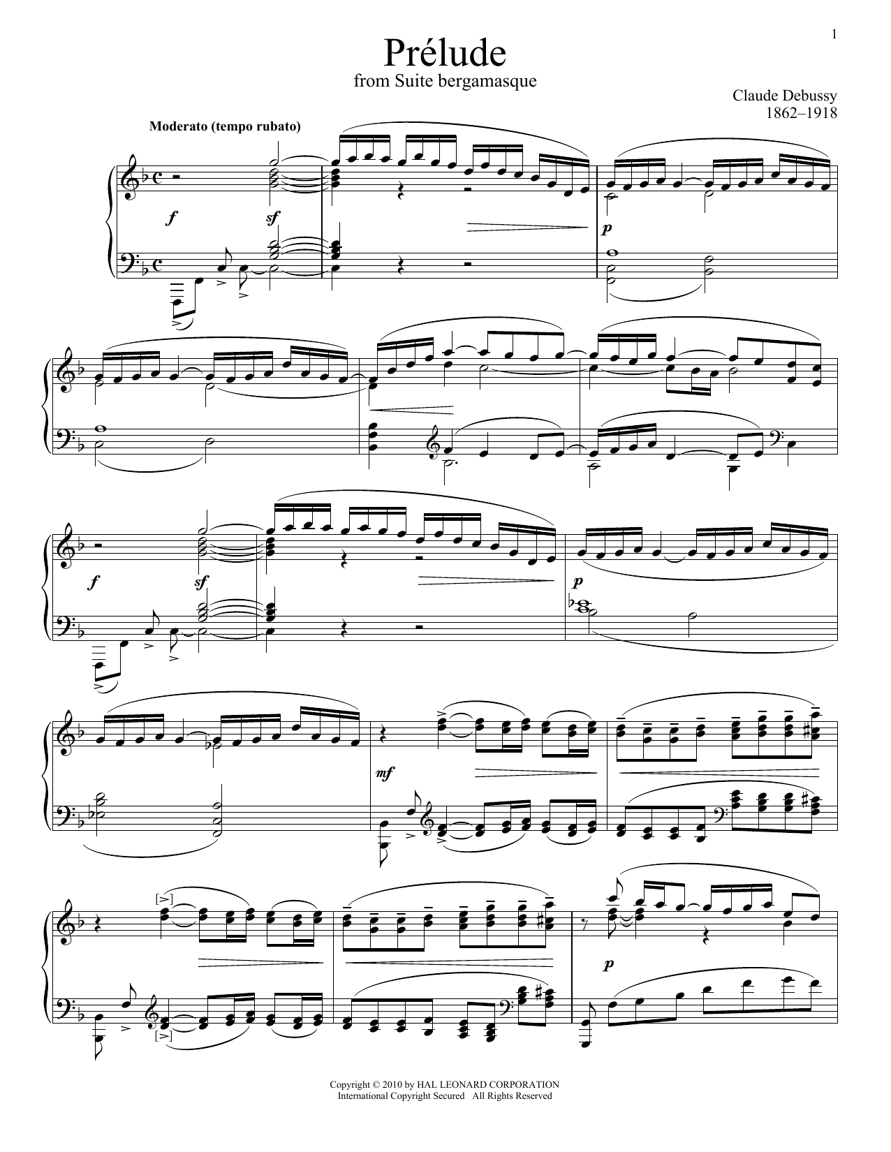 Product gallery: Page 1 of 1 Prelude, Claude Debussy