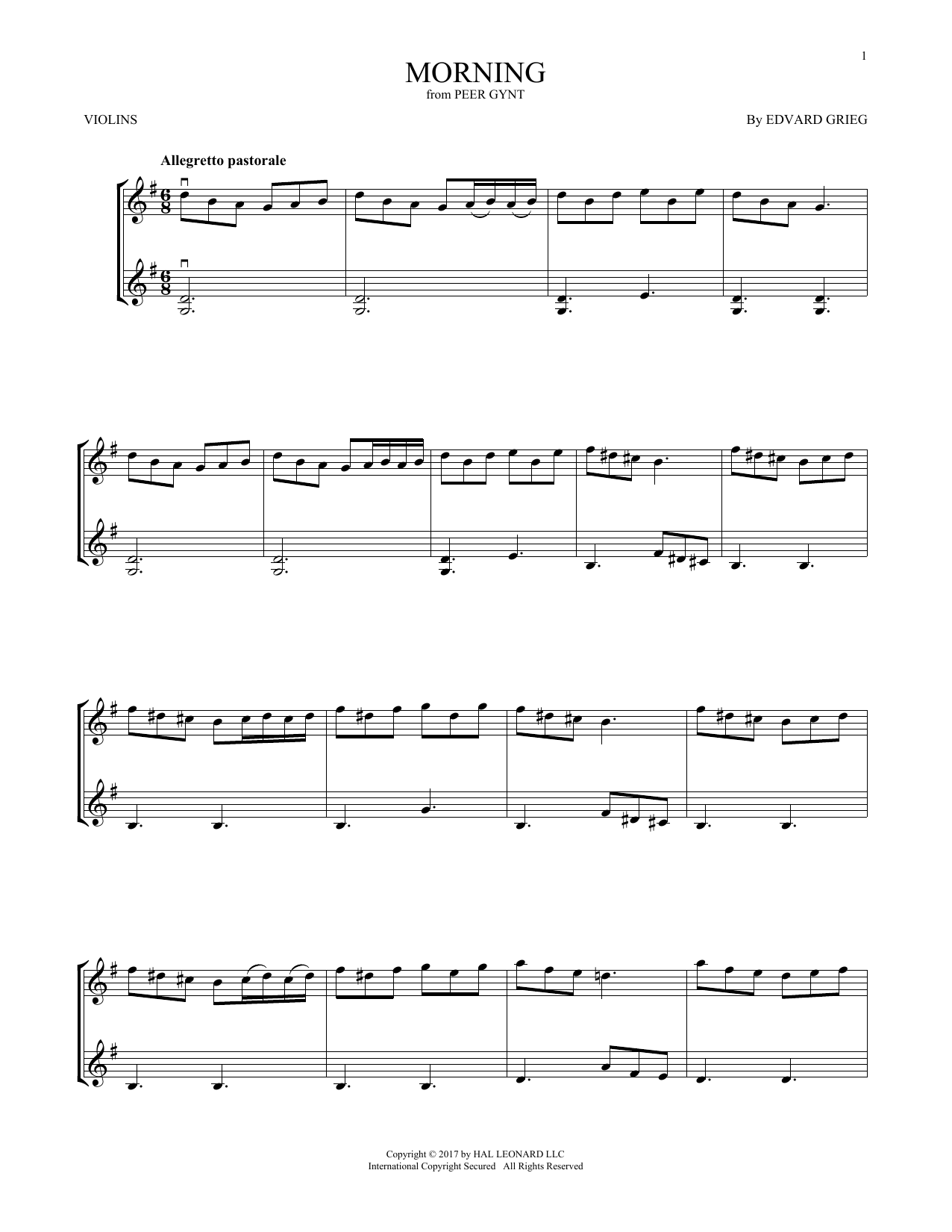 Product gallery: Page 1 of 1 Morning (from Peer Gynt), Edvard Grieg