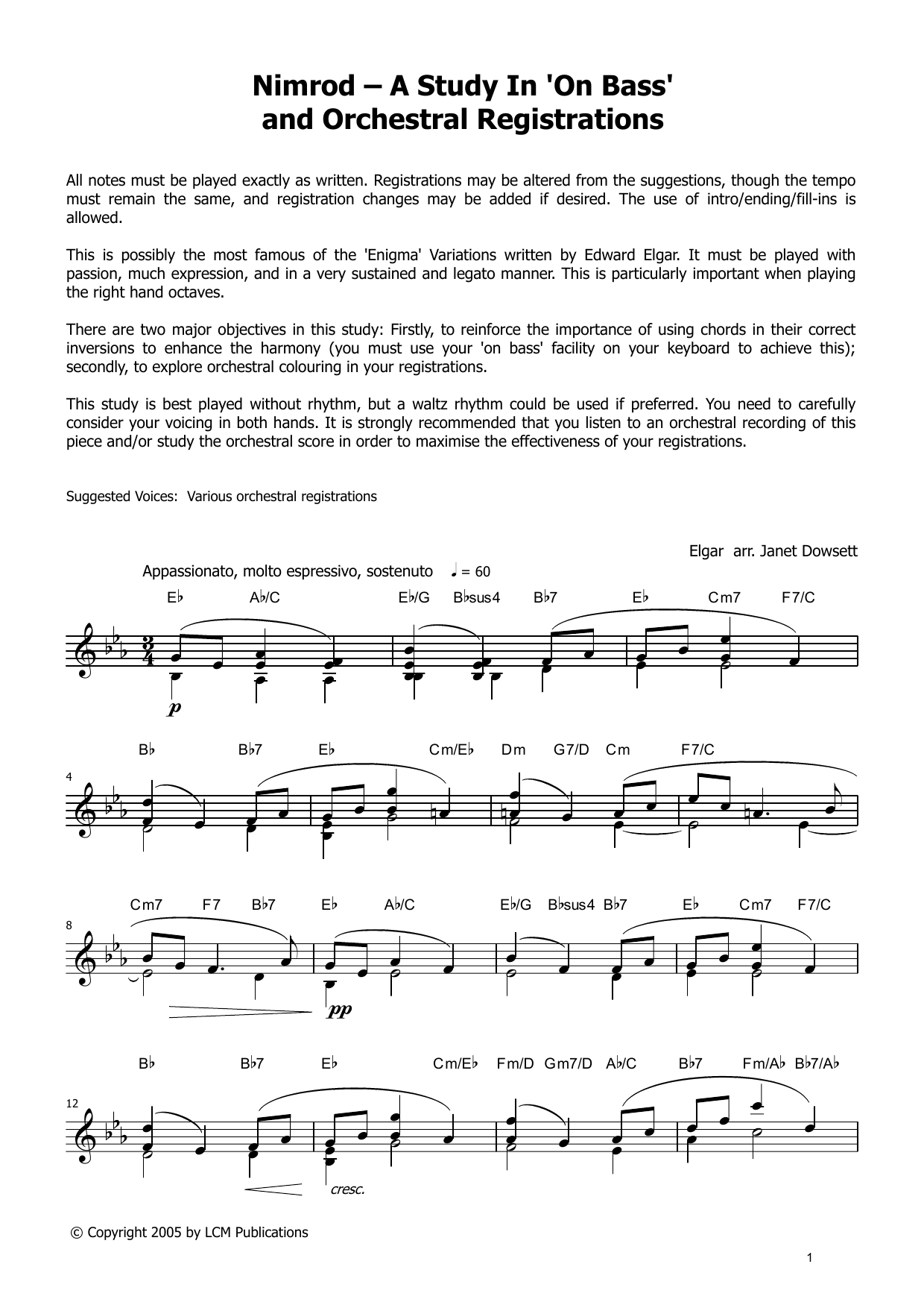 Produktgalerie: Seite 1 von 1 Nimrod (from LCME Electronic Keyboard Grade 8 List A), Edward Elgar, Klavier