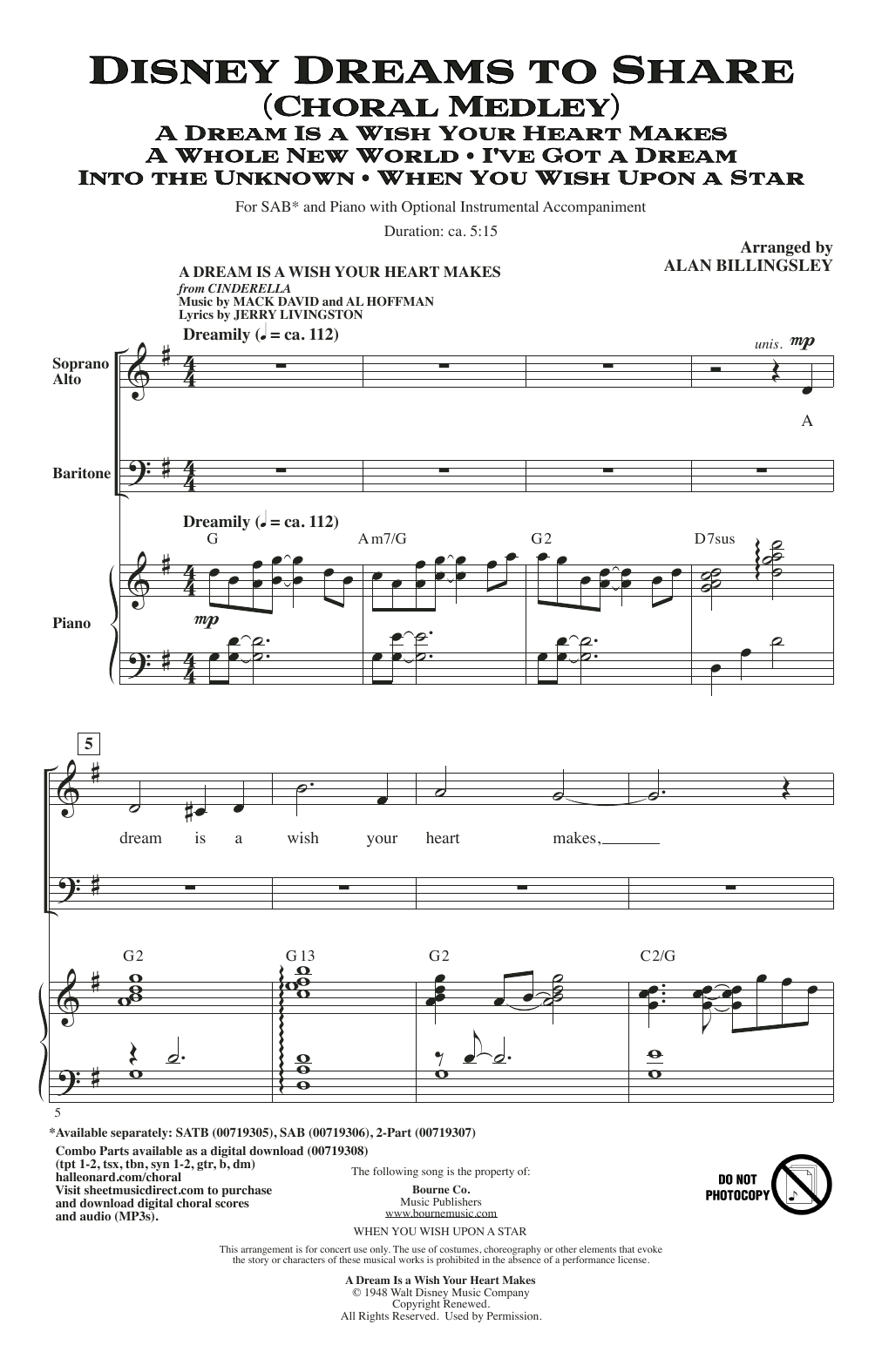 Product picture to: Disney Dreams To Share (Choral Medley)
