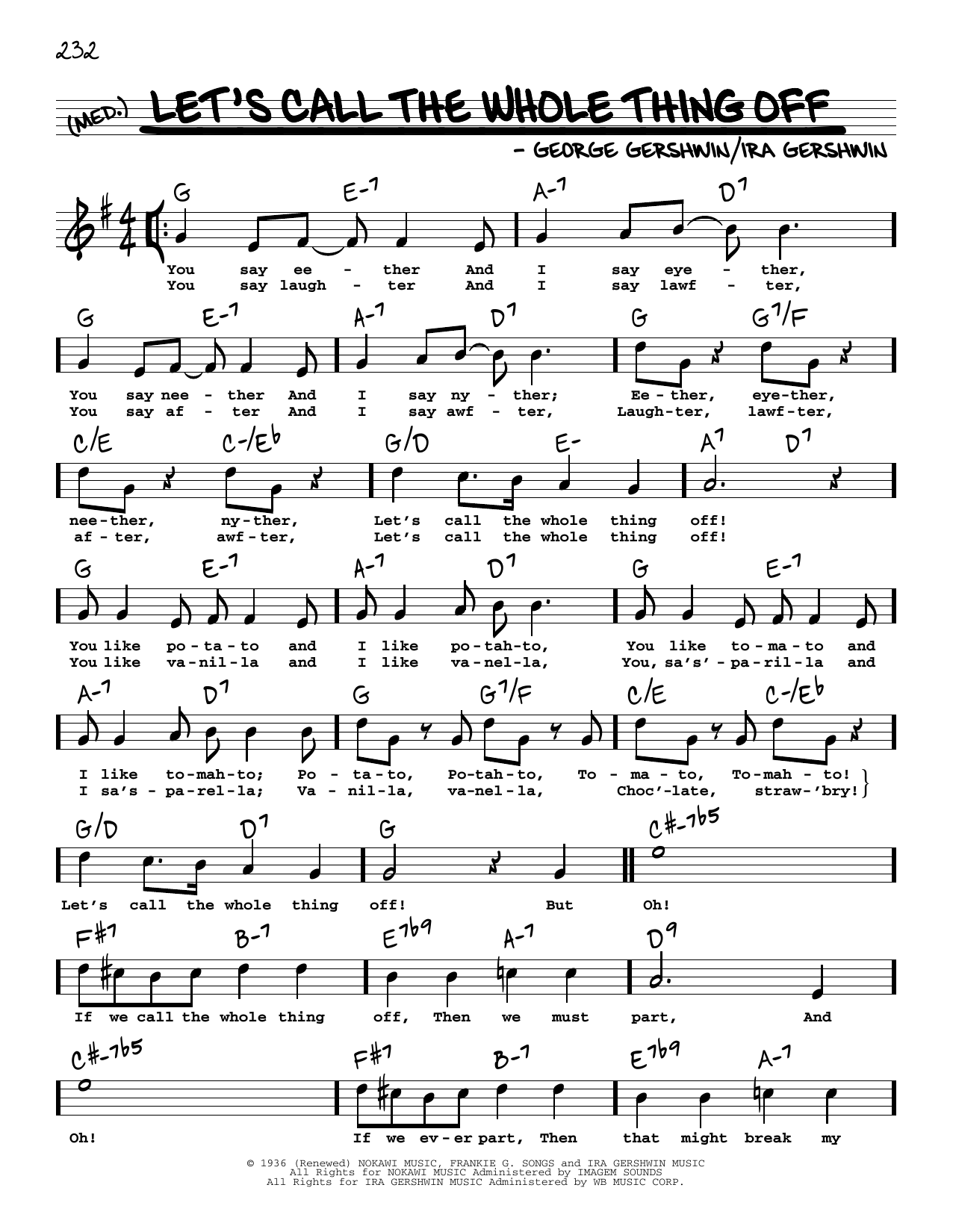 Produktbild zu: Let's Call The Whole Thing Off (High Voice) (from Shall We Dance)