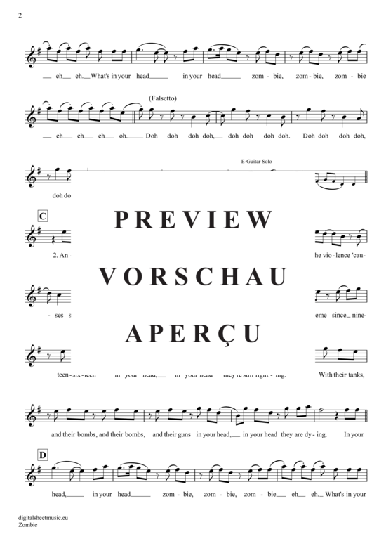 Produktgalerie: Seite 3 von 4 Zombie , Cranberries, The, (Oboe)