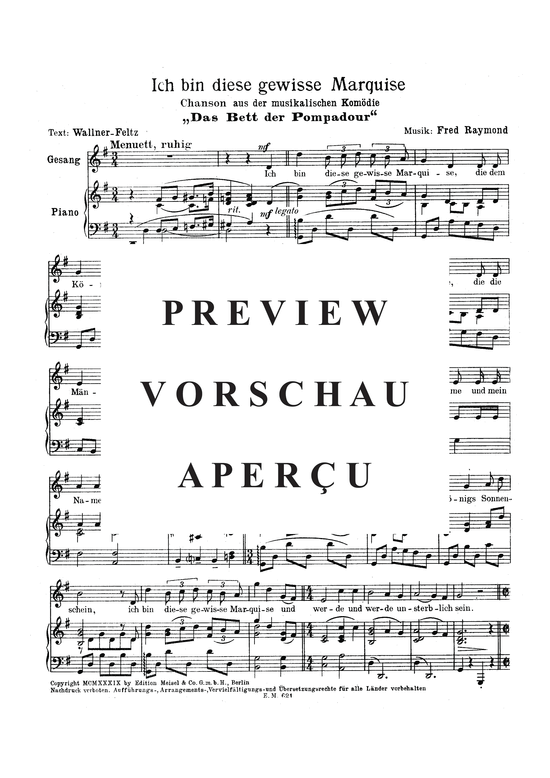 Produktgalerie: Seite 3 von 4 Ich bin diese gewisse Marquise, , Klavier und Gesang