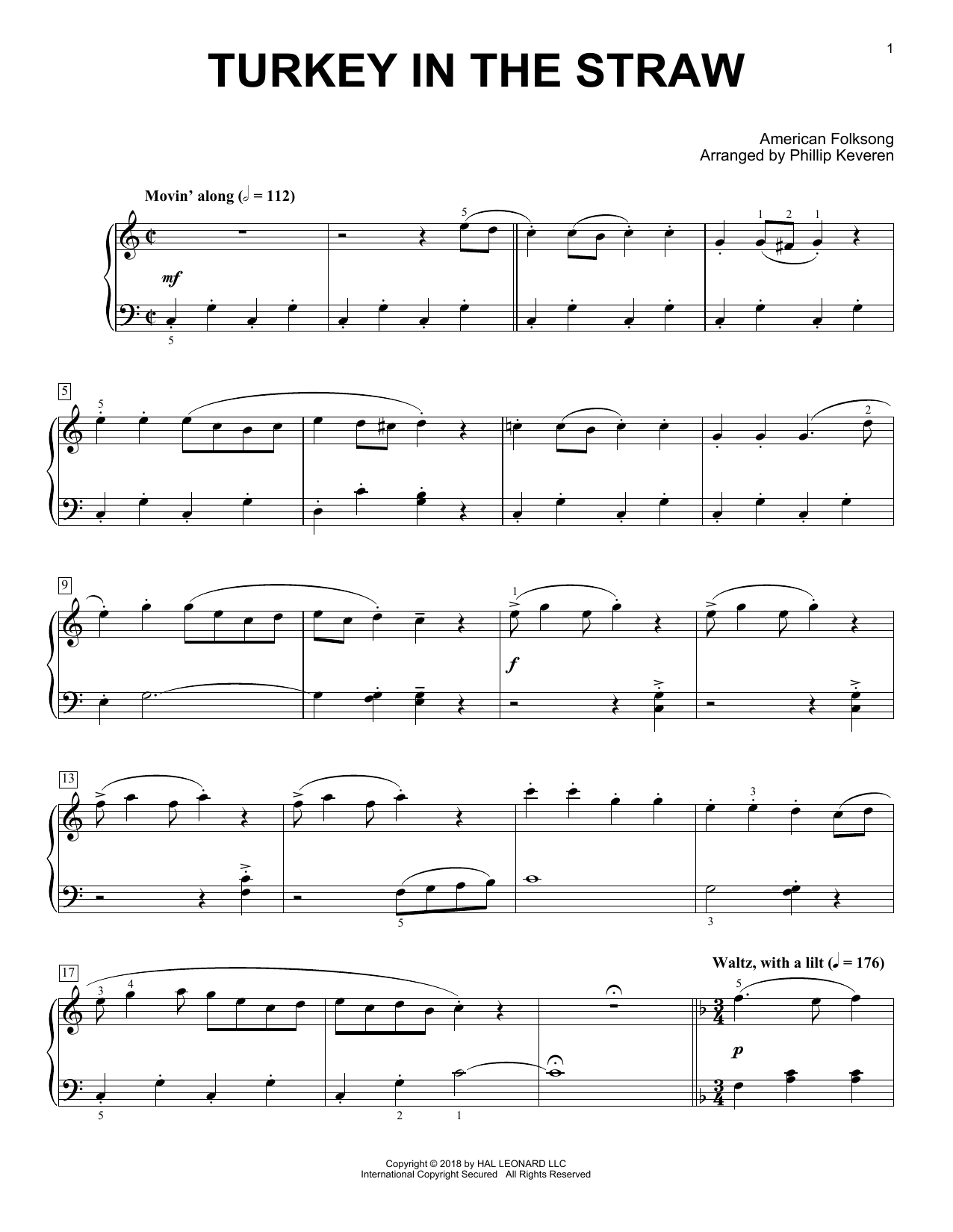 Product picture to: Turkey In The Straw [Classical version] (arr. Phillip Keveren)