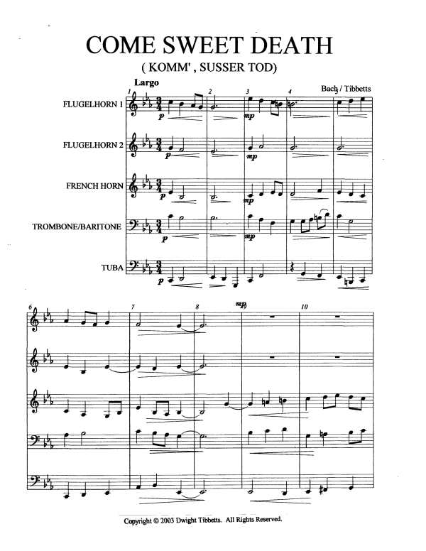 Product picture to: Come Sweet DeathJohann Sebastian Bach