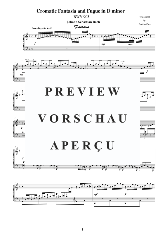 Produktgalerie: Seite 2 von 11 Fantasia und Fuge D-Moll BWV 903, , Klavier Solo