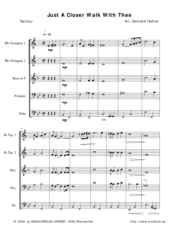 Produktgalerie: Seite 1 von 11 Just A Closer Walk With Thee, , (Blechbläser Quintett)
