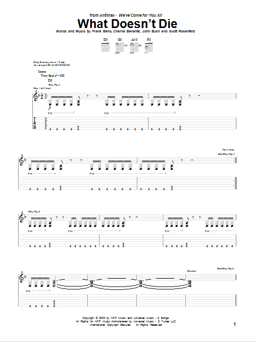 Produktgalerie: Seite 1 von 1 What Doesn't Die, Anthrax, Gitarre