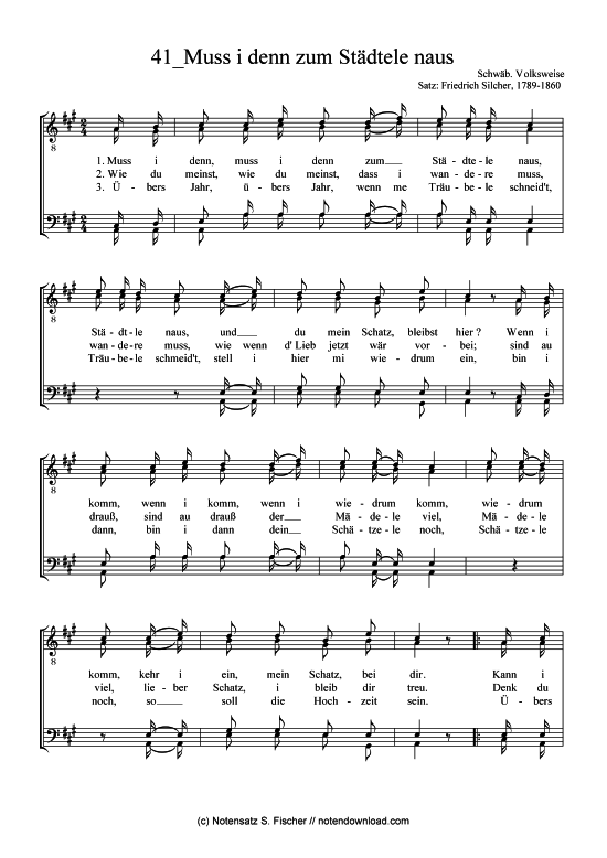 Produktgalerie: Seite 1 von 3 Muss i denn zum Städtele naus  , , (Männerchor)