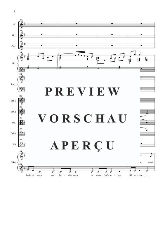 Produktgalerie: Seite 9 von 11 The Wexford Carol, , Frauenchor und kleines Orchester Partitur und Stimmen - Chorpartitur und Klavier opt.