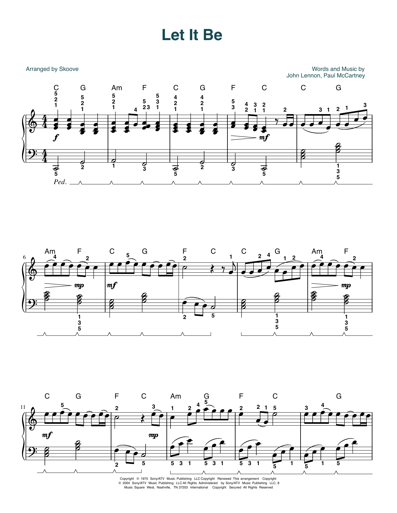 Produktgalerie: Seite 1 von 1 Let It Be (arr. Skoove), The Beatles, Klavier